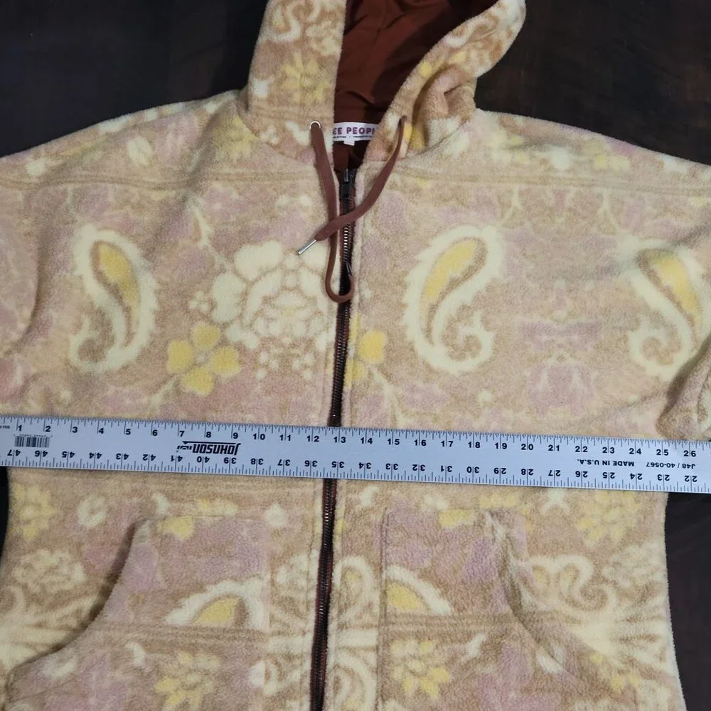Free People Cozy Hooded Printed Blanket Coat Size S - Picture 9 of 15